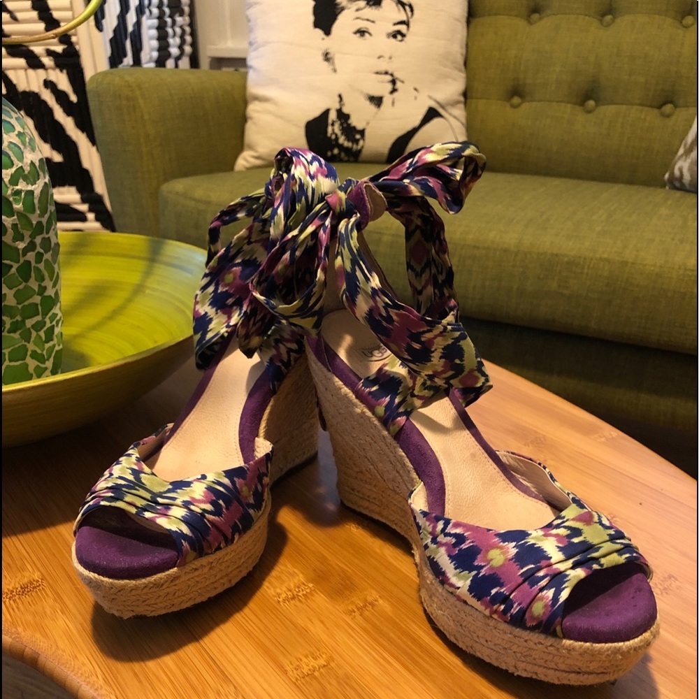 UGG Espadrille Sandals Purple Green EU 38 US 7 - Picture 2 of 11